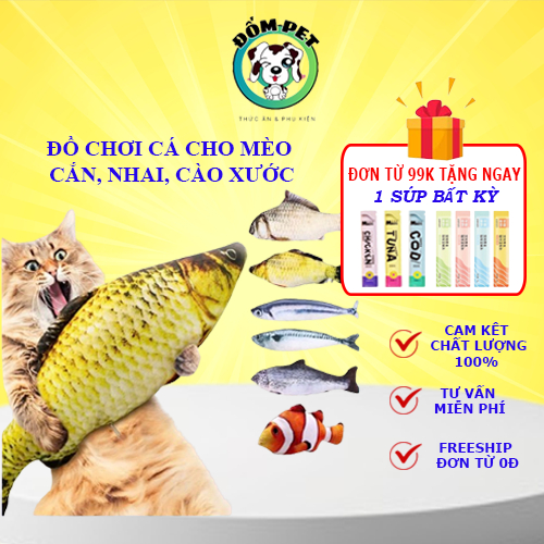 Đồ Chơi Cho Chó  Mèo Hình Con Cá, Đồ Chơi Gặm Hình Con Cá Cho Mèo Cưng