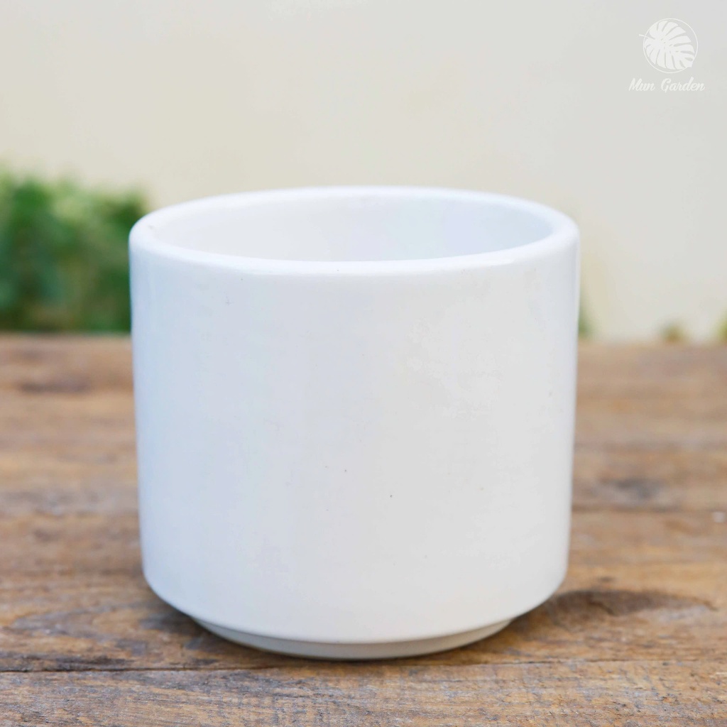 Chậu Trụ Tráng Men Trắng 18x18