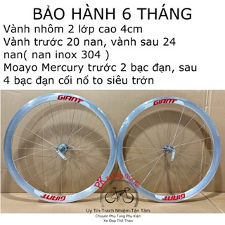 Vành bộ xe đạp đua - touring bánh 700c cao 4cm, Vành nhôm bạc xe đạp cỡ 700c đan sẵn moayo cối nổ to siêu trớn