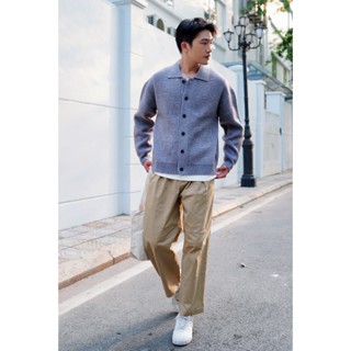 Áo Cardigan nam len đan form rộng Oversize cổ bẻ chất len dày dặn không bai xù - DATAMAN - 607