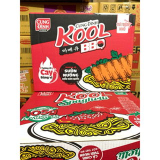 Thùng 30 Gói Mì Trộn Khô Cung Đình Kool Vị Sườn Nướng & Spaghetti (30 gói x99g)