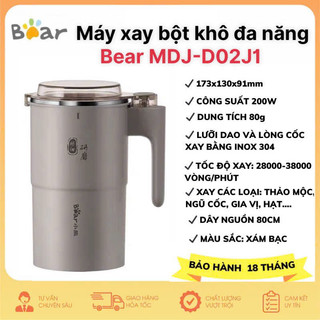  Máy xay hạt khô đa năng Bear MDJ-D02J1 200W Xay gia vị tiêu cà phê thảo mộc,Bảo Hành 18 Tháng 