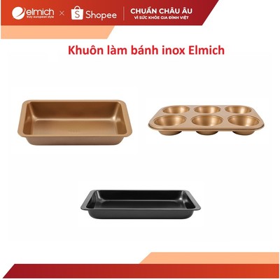 Khuôn làm bánh inox Elmich hình chữ nhật nhiều kiểu