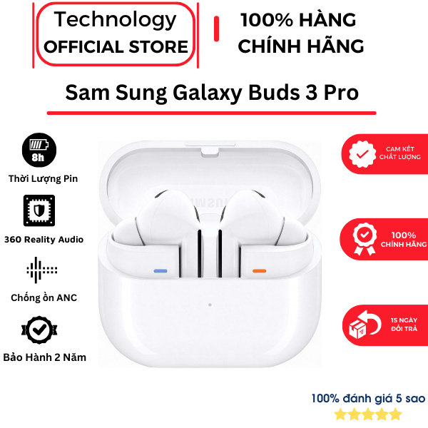 [Hot 2024] Tai nghe TWS Galaxy Buds3 Pro R630N Nhét Tai Chống Ồn Âm Bass Hay, Định Vị, Pin Trâu Bảo Hành 2 Năm | BigBuy360 - bigbuy360.vn