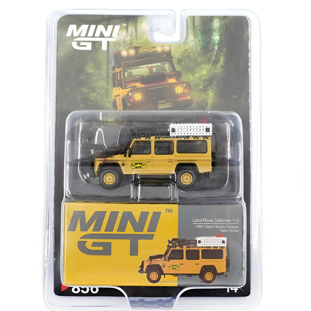 Mô hình xe Land Rover Defender 110 1989 camal trophy amazon team Turkey tỉ lệ 1:64 MiniGT MGT00856-B