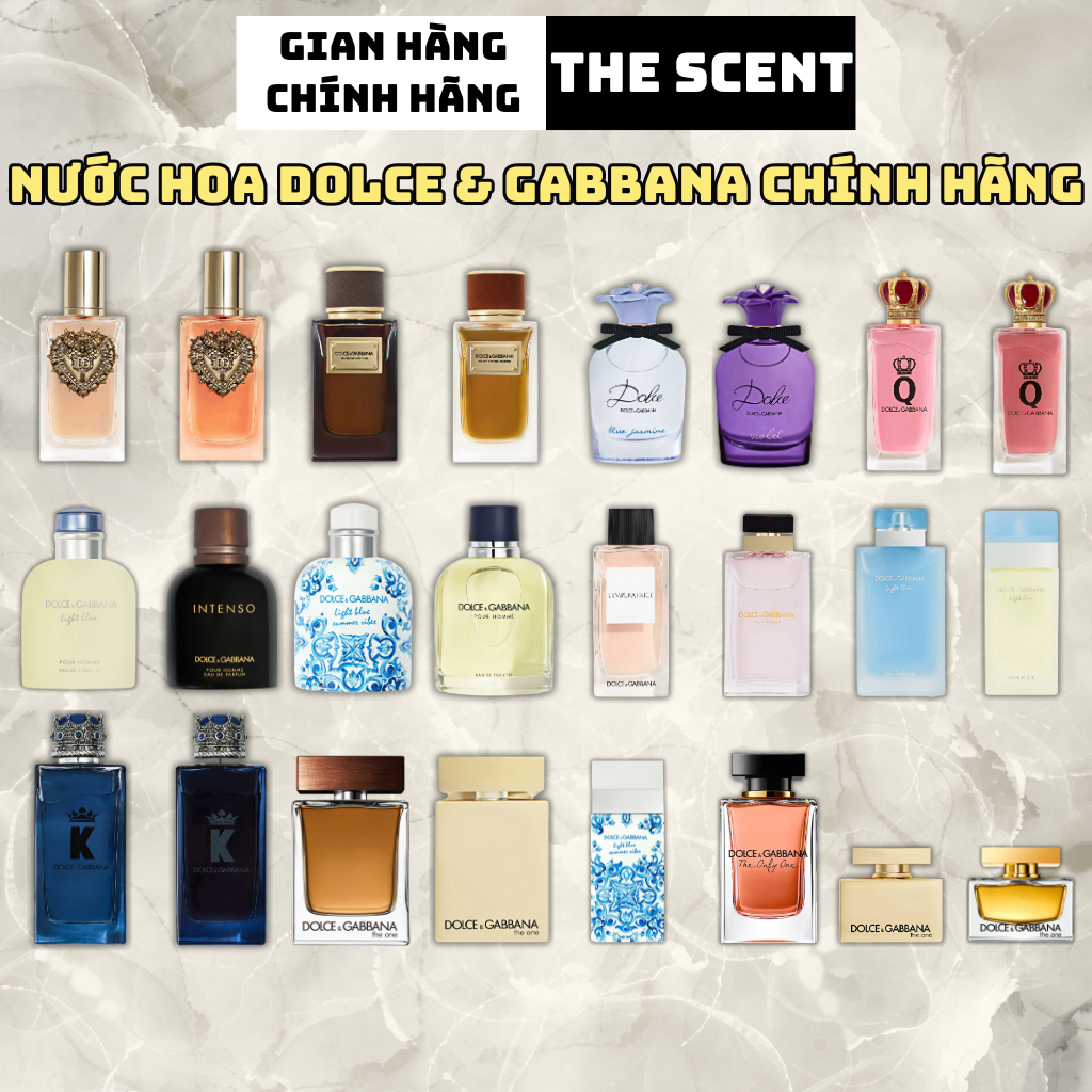 Nước Hoa Nam Nữ Dolce & Gabbana Chính Hãng, Nước Hoa Nữ Thơm Lâu Dolce & Gabbana Full Size, Nước Hoa