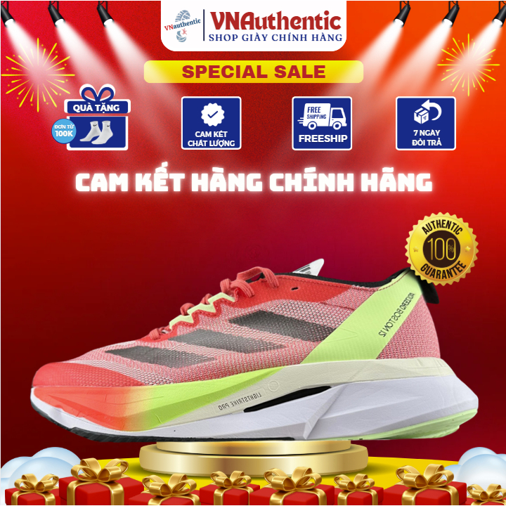 [Cam Kết Chính hãng] Giày thể thao Adizero Boston 12 'Red' IG3329, Full Phụ Kiện tặng kèm tất và box