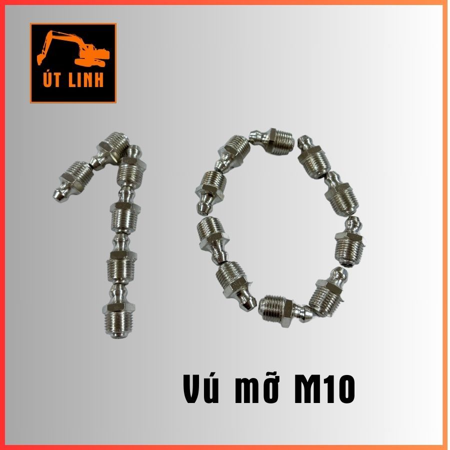 (RẺ VÔ ĐỊCH) (Túi 10c) Vú mỡ Vú bơm mỡ bò M10 inox trắng