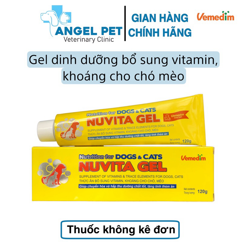 Nuvita Gel Vemedim - Gel Dinh Dưỡng Bổ Sung Vitamin, Khoáng Cho Chó Mèo - Tuýp 120g