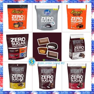 Socola Mỹ Không Đường HERSHEY’s Zero Sugar, Aspartame free Special Dark Chocolate Reese's Almond York Candy Sô cô la Đen