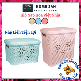 Giỏ nắp hoa Việt Nhật 5158 , Rổ nắp hoa Việt Nhật , Rổ đựng quần áo , đồ chơi , vật dụng gia đình