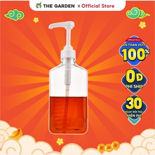 Bình đựng siro bằng NHỰA dung tích 1,1L có vòi pump định lượng 10ml 1 lần bơm dung tích - THE GARDEN IGWT
