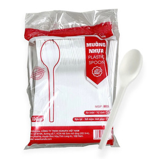 Túi 100 thìa nhựa/ muỗng nhựa dùng 1 lần