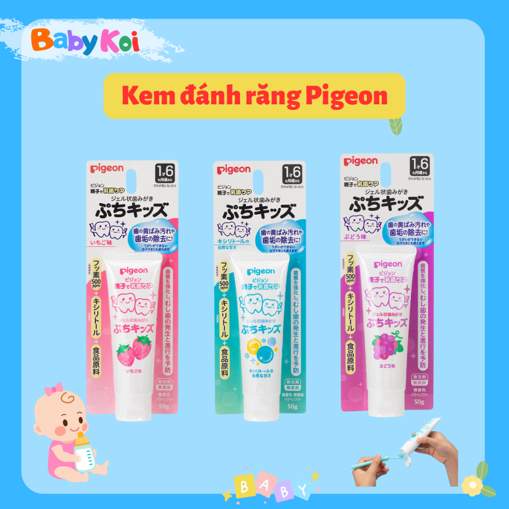 Kem đánh răng Pigeon cho bé từ 18 tháng