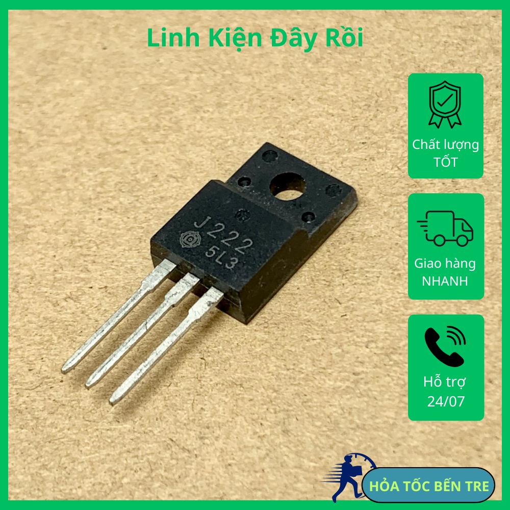 2 cái 2SJ222 J222 Mosfet 100V 20A kênh P TO-220F
