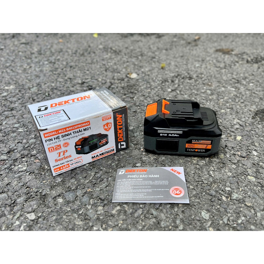 Pin Dekton dòng xả cao, dung lượng 4Ah 10cell M21-B4015PROMAX chuyên dùng cho công cụ, dụng cụ cầm t