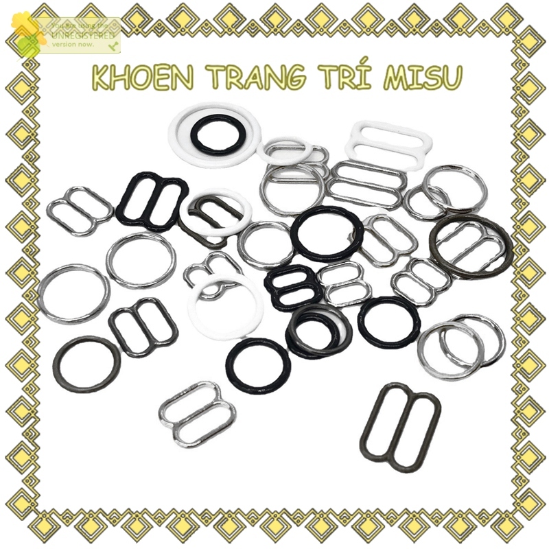 Set 20 chiếc Khoen áo ngực, bikini số 9, số 0, số  (cỡ 8mm, 10mm, 12mm, 15mm, 20mm)