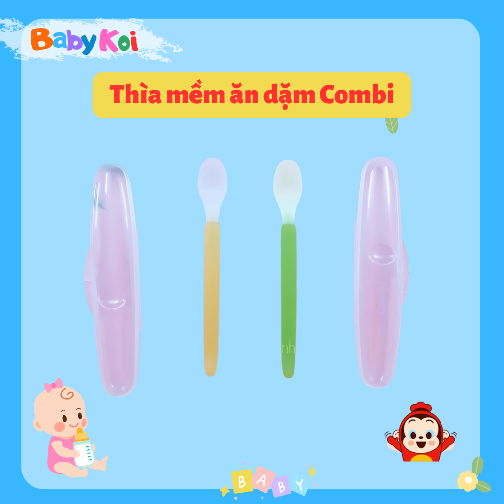 Thìa mềm ăn dặm kèm hộp Combi