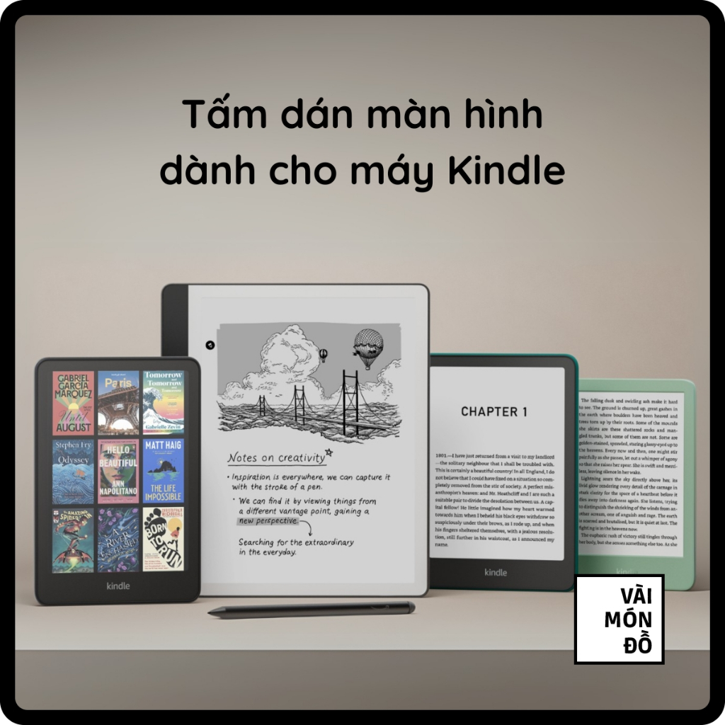 Tấm Dán Màn Hình Dành Cho Máy Kindle Miếng Dán Chống Chói Dán Chống Xước Dán Paperlike Đủ Bộ Dễ Dán