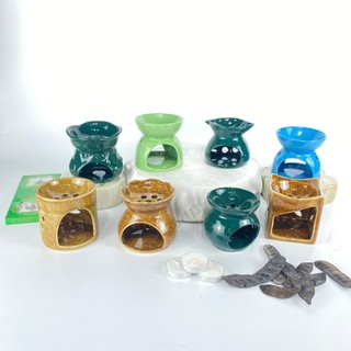 Bếp Đốt Xông Bồ Kết- Gốm Hoa (giao ngẫu nhiên các màu)