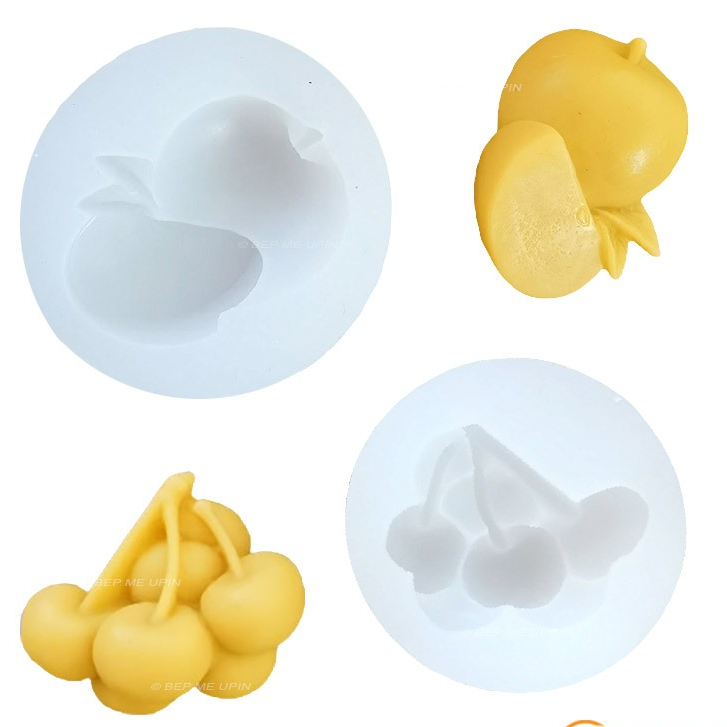 Khuôn silicon chùm cherry khuôn quả táo