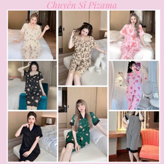 Bộ ngủ pijama lửng chất kate Thái