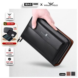 Ví Da Nam Cầm Tay Cao Cấp William POLO,Chất liệu Da Bò thật,Ví dáng dài nam,Thiết kế nhiều ngăn,Chống nước- 𝑰𝑩𝑨𝑮