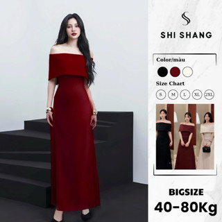 Váy đầm cup xoè dáng dài kèm bản trễ vai mặc 4 KIỂU, đầm dự tiệc cao cấp tặng vòng Choker Shi Shang