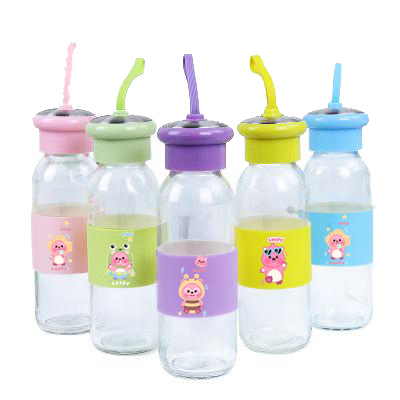 Bình nước da pu hải ly loopy BNPI7a chai nước hoạt hình dễ thương 420ml