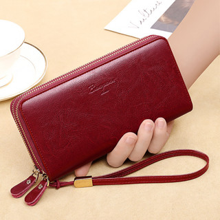 Ví dài nữ cầm tay da bò nhiều ngăn, bóp nữ cao cấp chính hãng BANYANU BYN-9007 có hộp làm quà tặng phong cách sang trọng