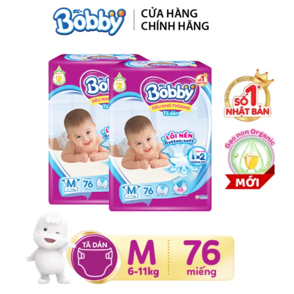 Combo 2 gói Tã dán Bobby M76