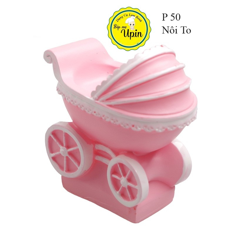 Khuôn Silicone 2 mảnh Nôi em bé xe đẩy 4d Làm bánh sinh nhật Thạch rau câu khuôn xe nôi Khuôn 2 mảnh