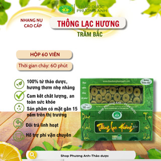 Nhang nụ Trầm bắc -Nhang viên Trầm bắc -: THÔNG LẠC HƯƠNG - Hộp 60 viên - Nhang Sạch Hương Trầm Bắc, Hương Quế