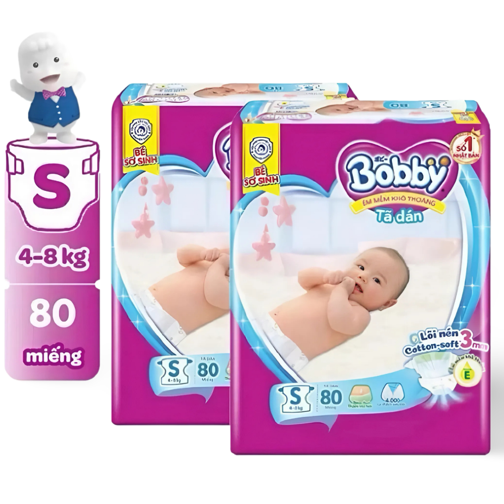 Combo 2 gói Tã dán Bobby S80
