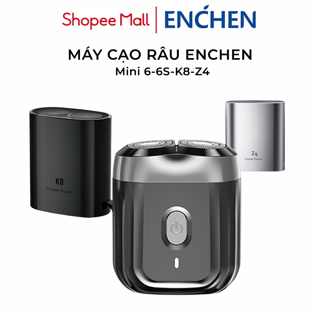 Máy cạo râu Enchen Mini 6, Mini 6S, K8 và Z4 lưỡi dao kép mỏng, chống nước IPX7, pin sử dụng lâu.