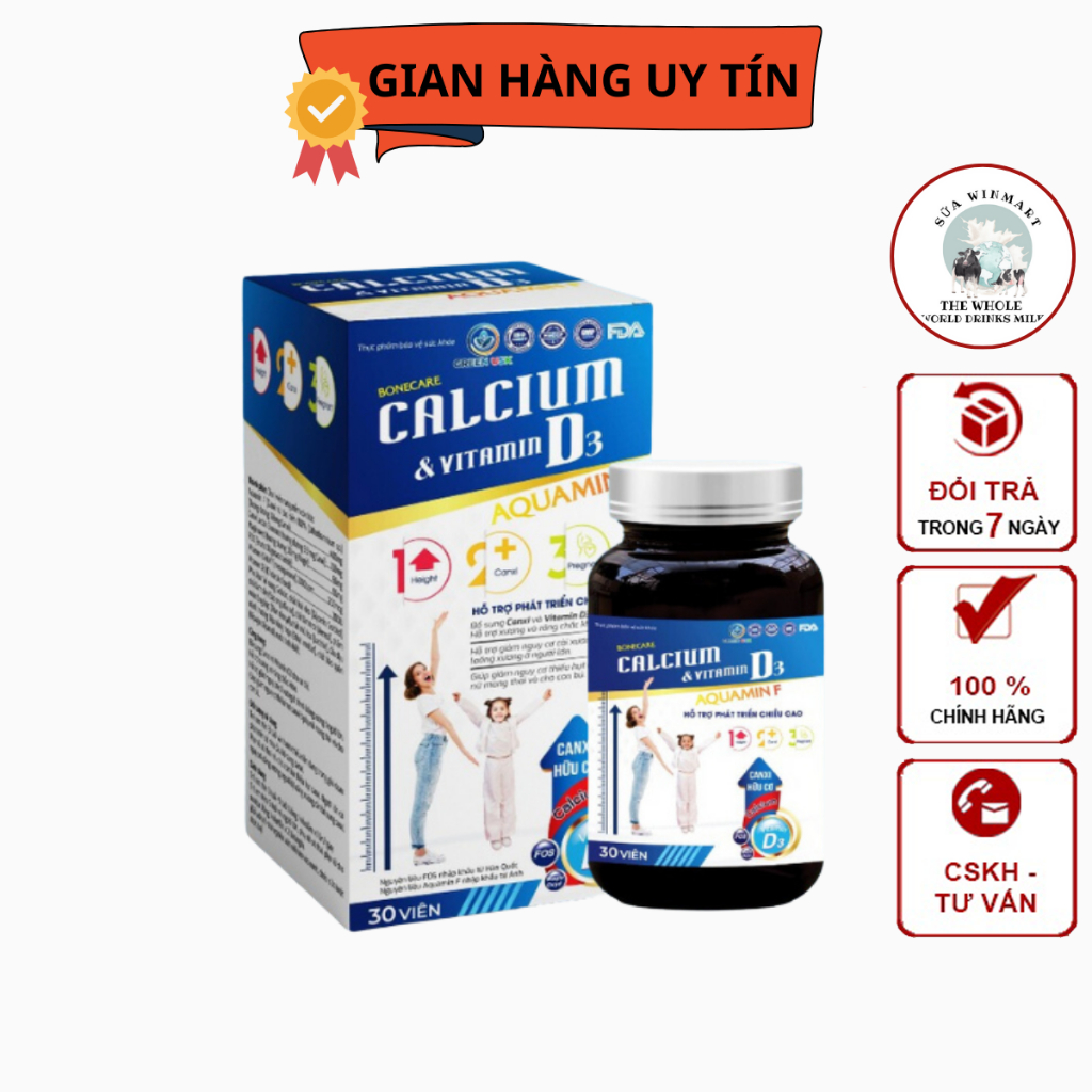 Viên Uống Tăng Chiều Cao Cho Tuổi Dậy Thì – BONECARE Canxi D3 AQUAMINF