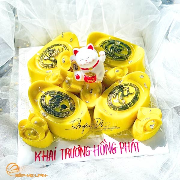 Khuôn nhựa vỉ 4 thỏi vàng to có in chữ phúc lộc thọ tài
