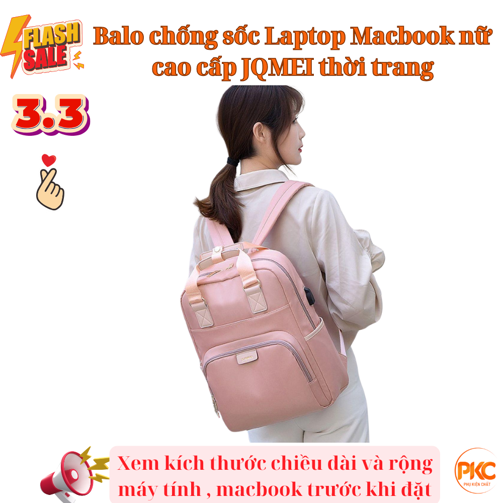 Balo chống sốc Laptop Macbook nữ cao cấp JQMEI thời trang Hàn Quốc 2022, PKC-BL09