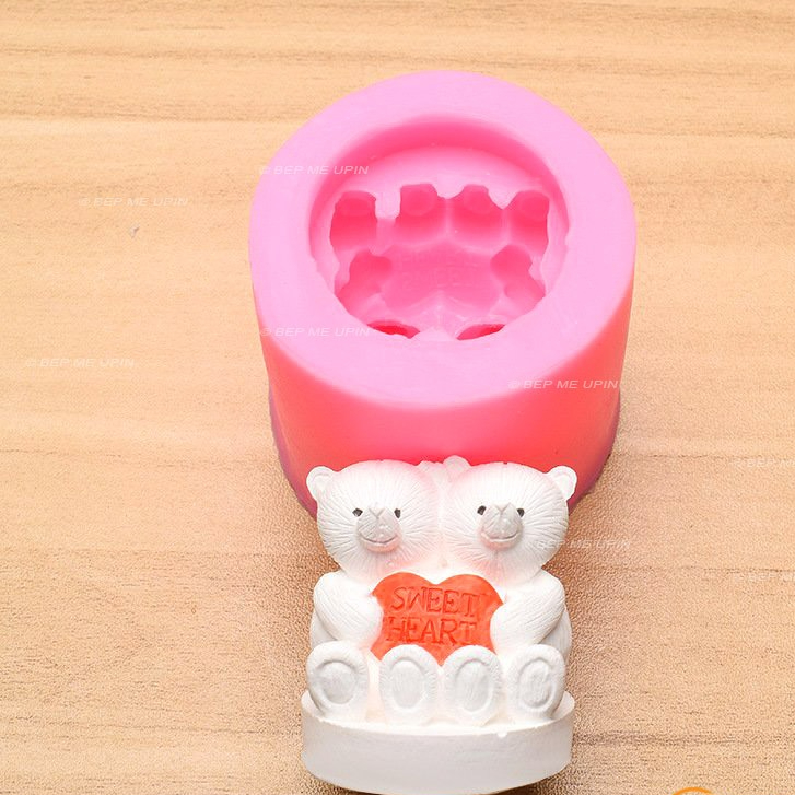 Khuôn silicon khuôn gấu đôi