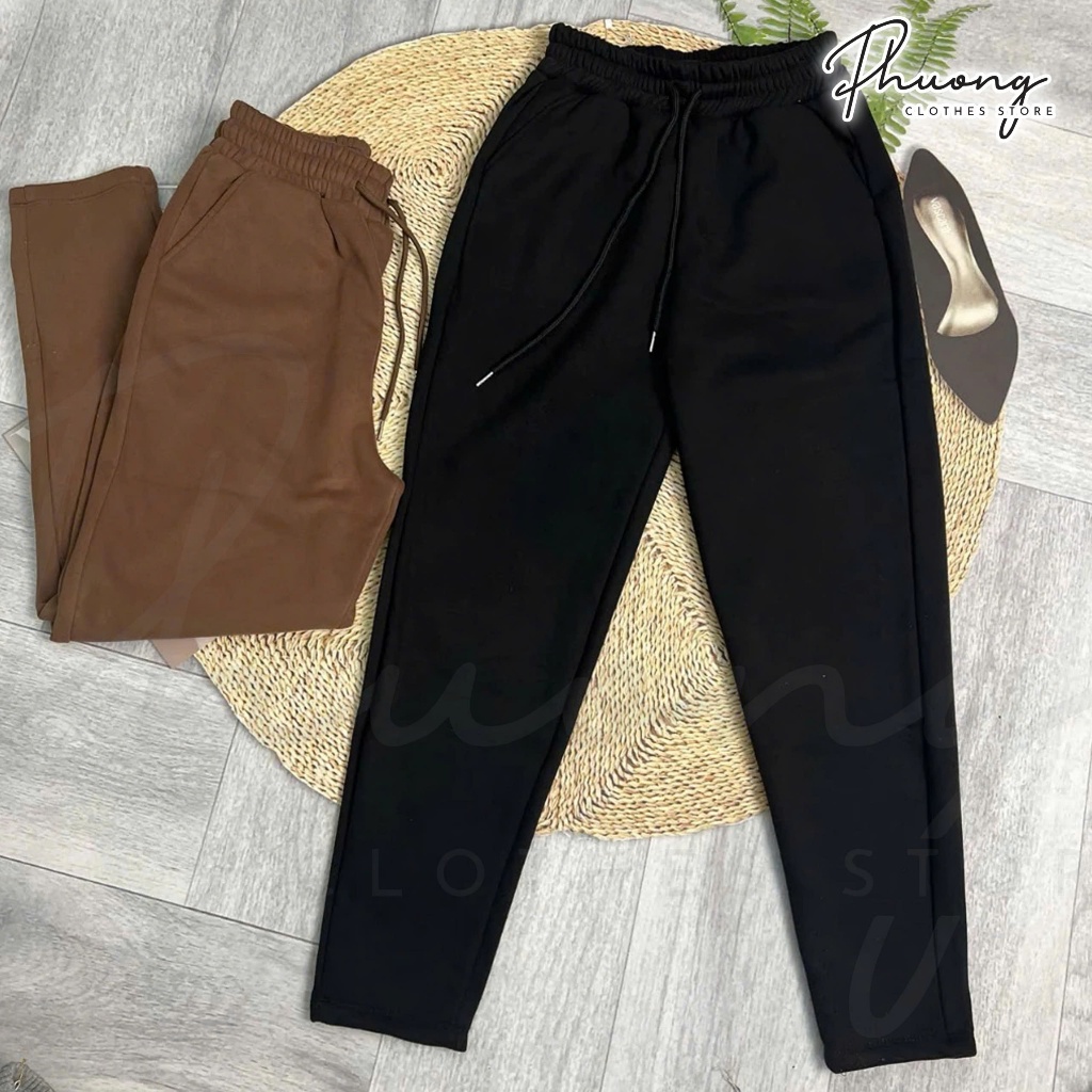 [QUẦN NỈ LÓT LÔNG] Quần Nỉ Lót Lông Nhung Dáng Baggy Cho Nữ Chất Nỉ Xịn Xò