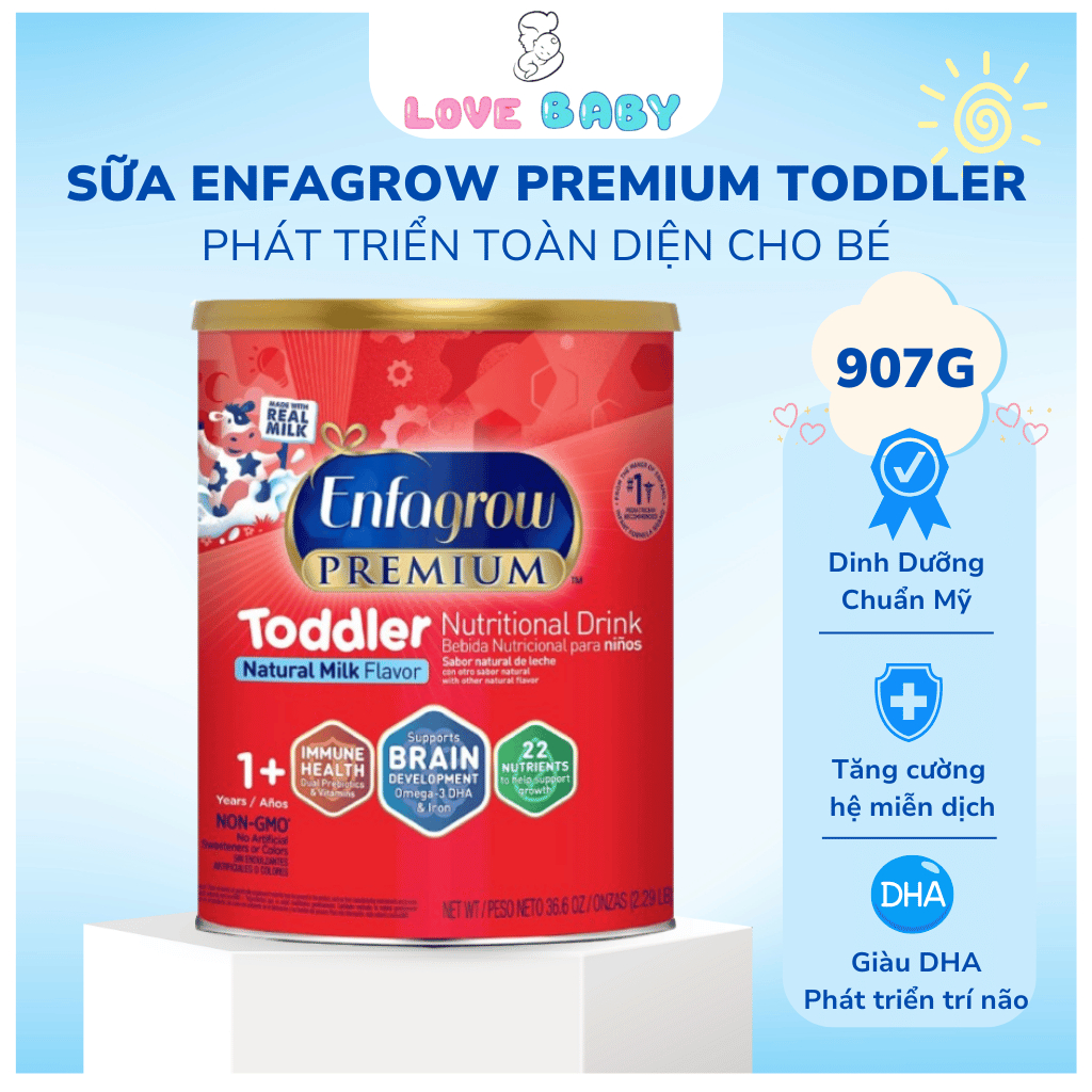 Sữa Enfagrow Premium Toddler Next Step 1-3 Enfagrow Nắp Vàng Mỹ 1.04kg mã SP0201