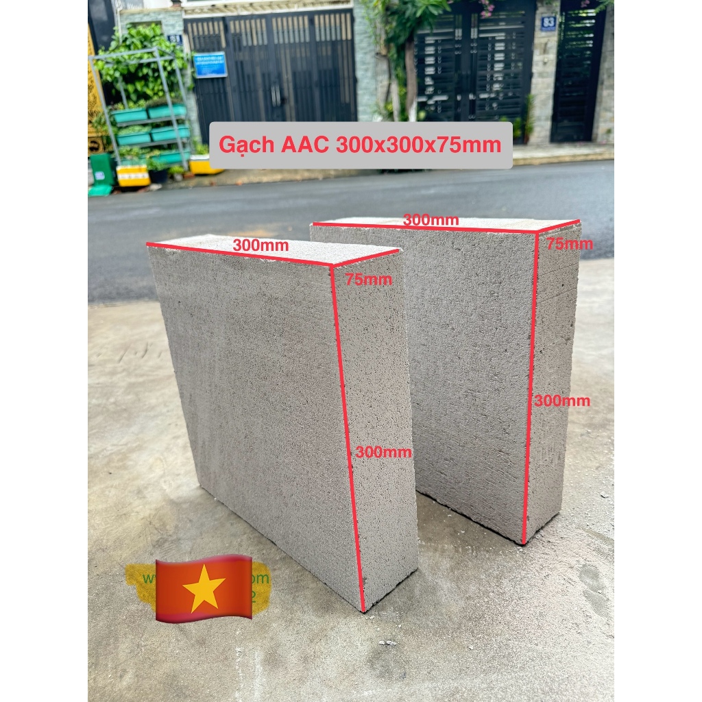 Gạch Tank Kiến 300x300x75mm Gạch Nhẹ AAC