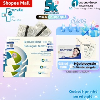 (COMBO 3-5 HỘP) Viên Ngậm Trắng Da Dưới Lưỡi Glutathione 100mg Nhập Khẩu Italy (Hộp 30 viên)