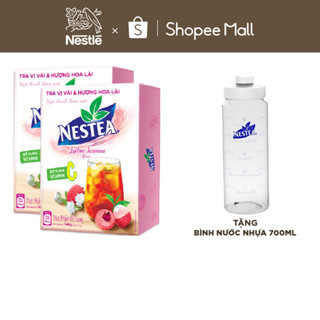 [TẶNG bình nước nhựa (DW) 700ml] Combo 2 Hộp trà NESTEA - VỊ VẢI & HƯƠNG HOA LÀI (2*12 gói)