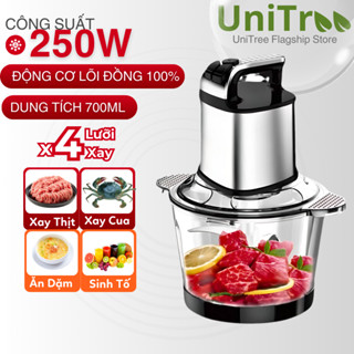 Máy Xay Thịt Cối Thủy Tinh Công Suất 300W Dung Tích 2L Kèm 4 Lưỡi Dao Siêu Sắc Bén 3 Nấc Điều Chỉnh