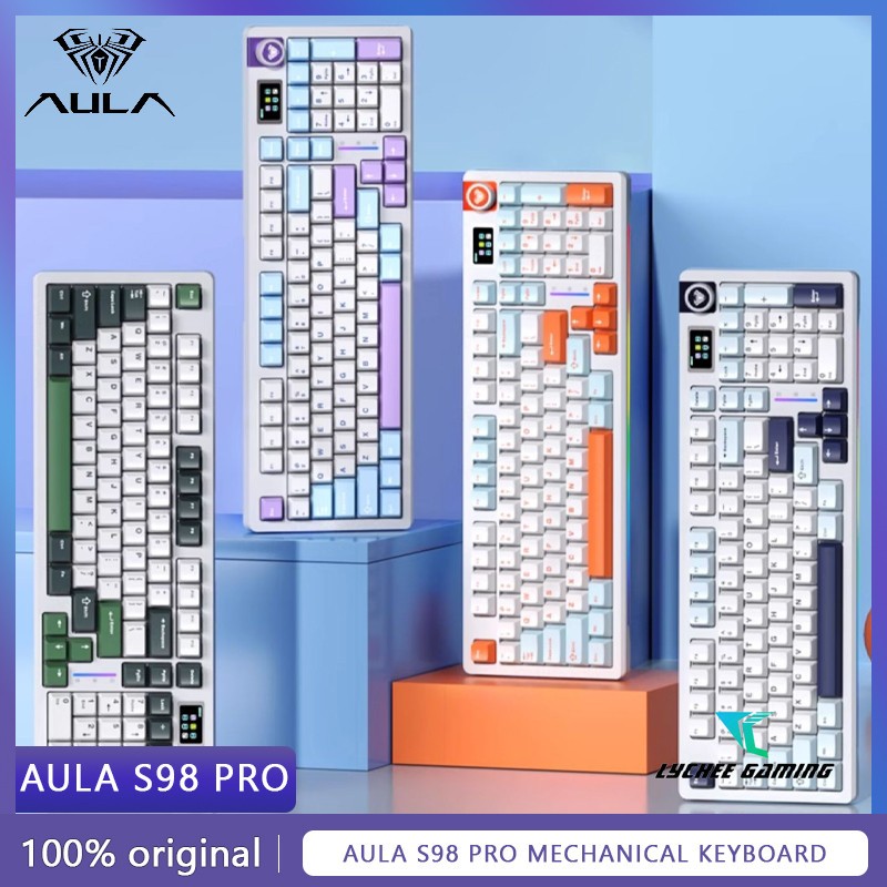 Aula S87/S98 pro bàn phím cơ kết hợp núm xoay và màn hình siêu đỉnh, âm gõ Hifi 3 chế độ kết nối. | BigBuy360 - bigbuy360.vn