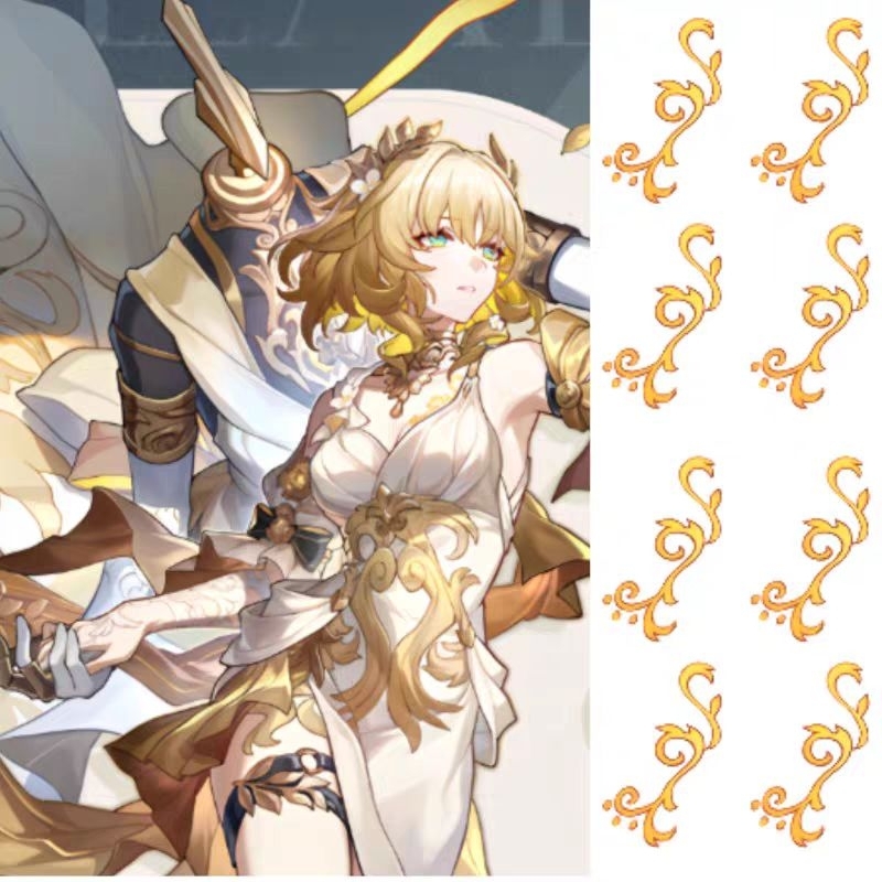 Hình xăm dán cosplay Aglaela HSR ( đọc kỹ mô tả trước khi mua hàng)