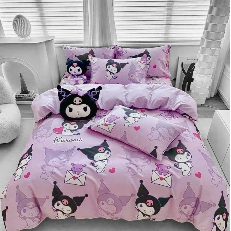 Bộ Chăn Phao 5 Món Cotton Chăn Sẵn Ruột bông trắng đã hấp tiệt trùng, bộ chăn ga gối 5 món