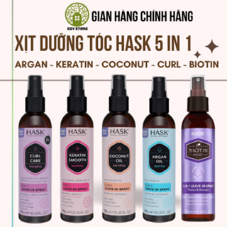  HASK Xịt Dưỡng Tóc 5-in-1 Leave in Spray 175ml - Nuôi Dưỡng Phục Hồi Tóc Hư Tổn & Tóc Xoăn 