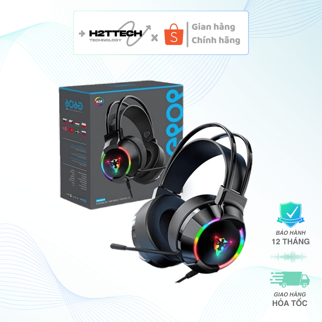 Tai Nghe Có Dây Gaming PC G606,G608 Âm Thanh 7.1 Chống Ồn Bass Căng Chiến Game Siêu Ngon - H2TGame